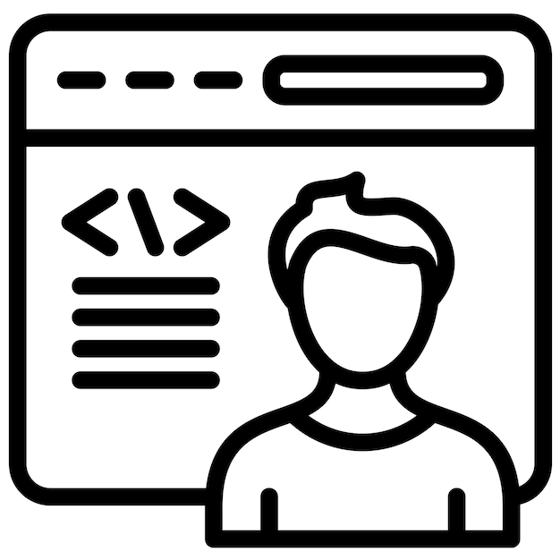 Citizen Developer Male vector icon illustration of No Code iconset