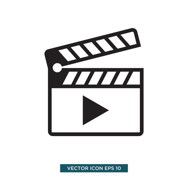 Clapper Icon Flat Vector Illustration