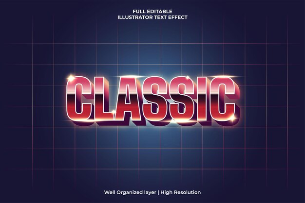 Classic editable vintage retro text effect template