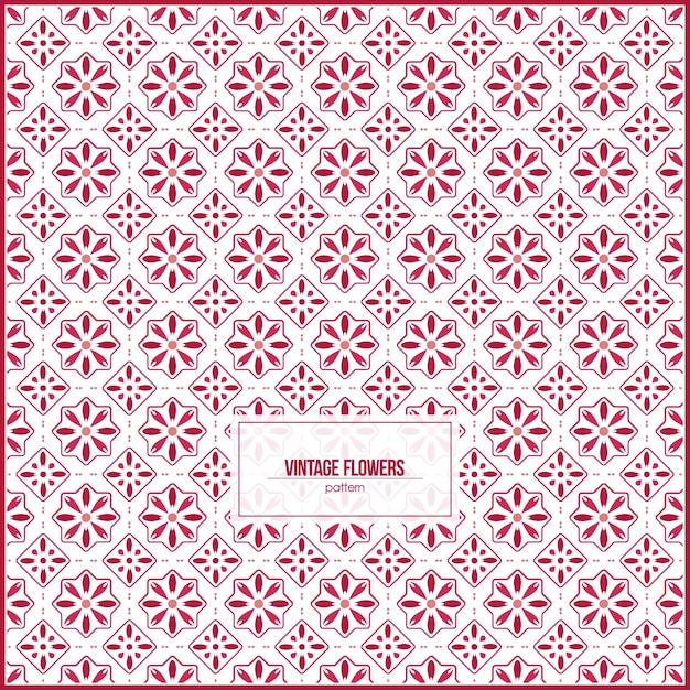 classic flowers wallpaper pattern with beautiful red vintage style