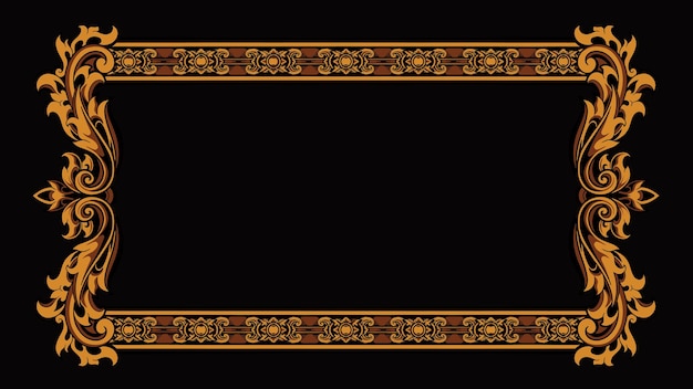 classic style frame vector design with fancy carved ornament