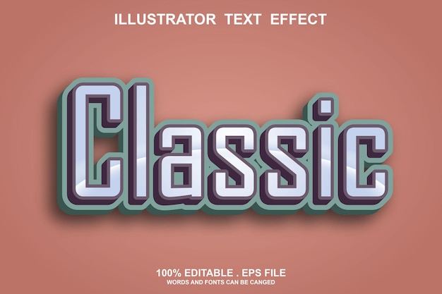 classic text effect editable