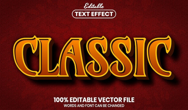 Classic text, font style editable text effect