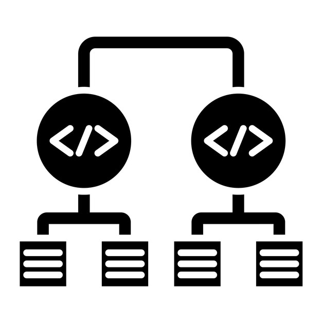 Classification Glyph Solid Black Illustration