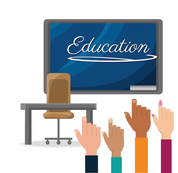 classroom with students opining about questions in class