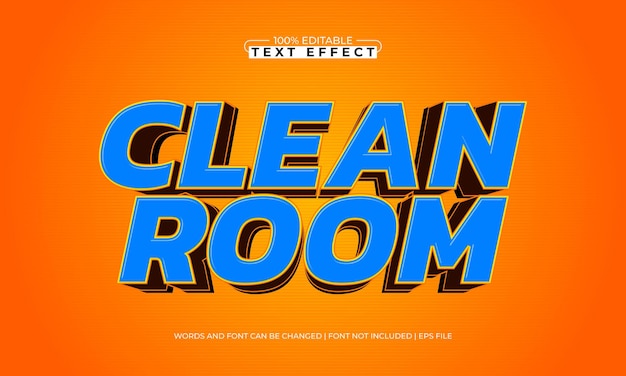 clean room editable text effects with a simple and modern theme