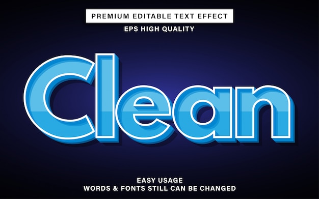 Clean text effect