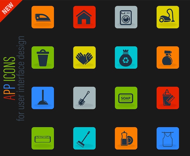 Cleaning service simply icons