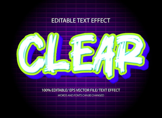 Clear 3d editable text effect template