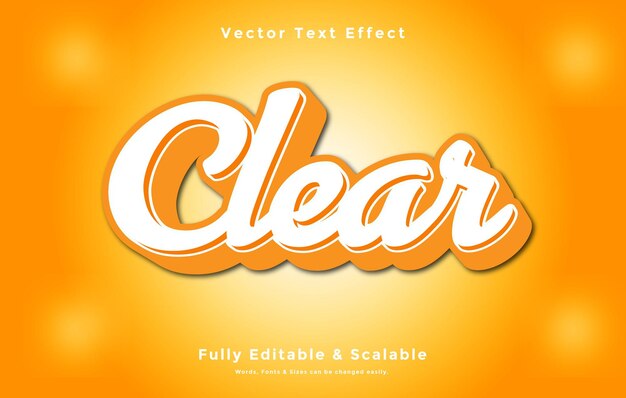 clear 3d vector text effect fully editable  print ready