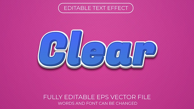 Clear text effect