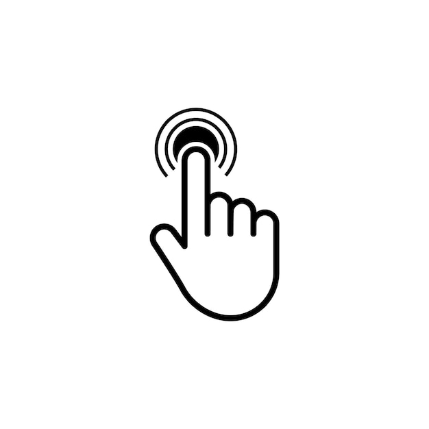 Click cursor computer pointer hand icon press pick action element vector web interface elements