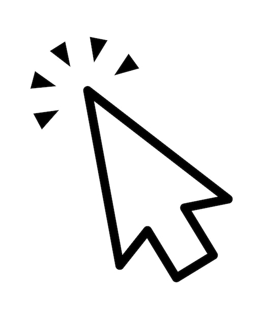 Click cursor set computer pointer hand and arrow icon press pick action element