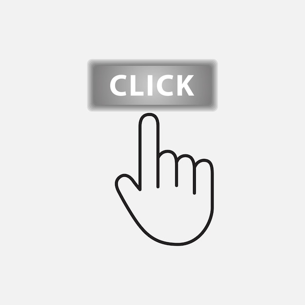 Click hand cursor stickers here sticker with paint drawn arrow