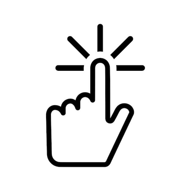 Click hand line icon Black vector graphics