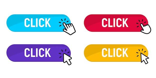 Click Here Button Click cursor