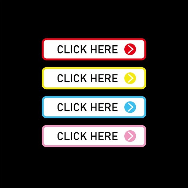 click here button design cursor sign and symbol