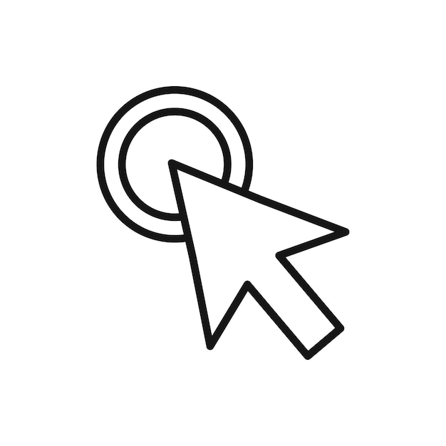 Click icon Simple thin line flat symbol
