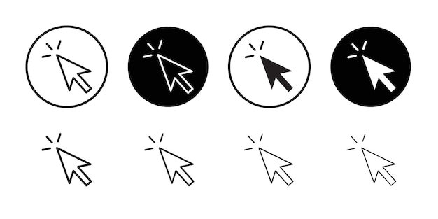 Click icon Thin line flat illustration