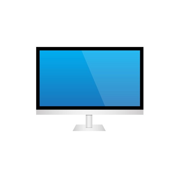 Clip art of monitor lcd with silver frame