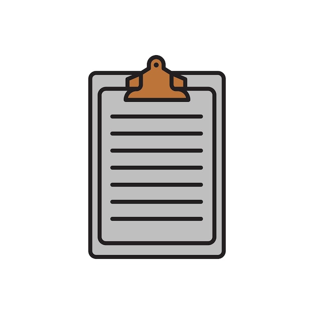 Clipboard colored vector icon on white background