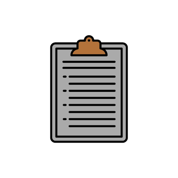 Clipboard colored vector icon on white background