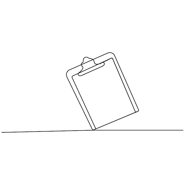 clipboard with checklist icon continuous one line drawing of outline vector illustration
