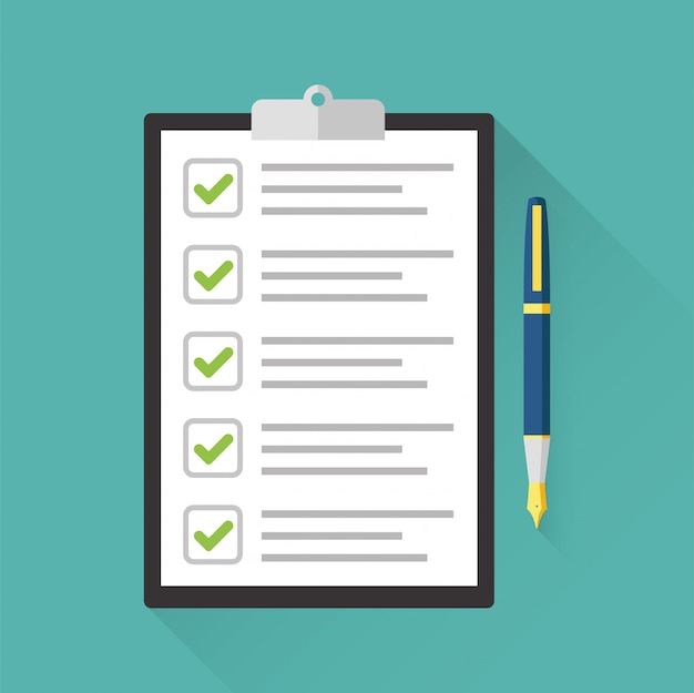 Clipboard with checklist