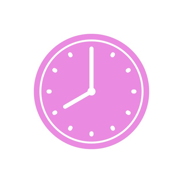 Clock Icon Vector Template Flat Design Illustration Design