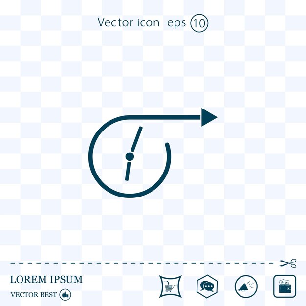 clock with arrow alarm clock vector icon on background eps 10