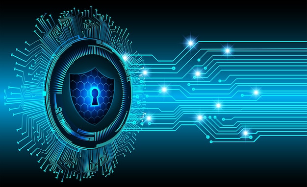 Closed Padlock on digital background