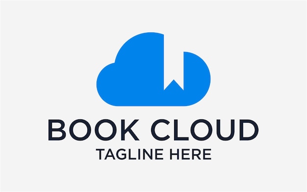 CLOUD AND BOOK COMBINED SIMPLE NEGATIVE SPACE