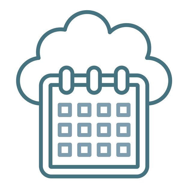 Cloud Calendar Flat Illustration