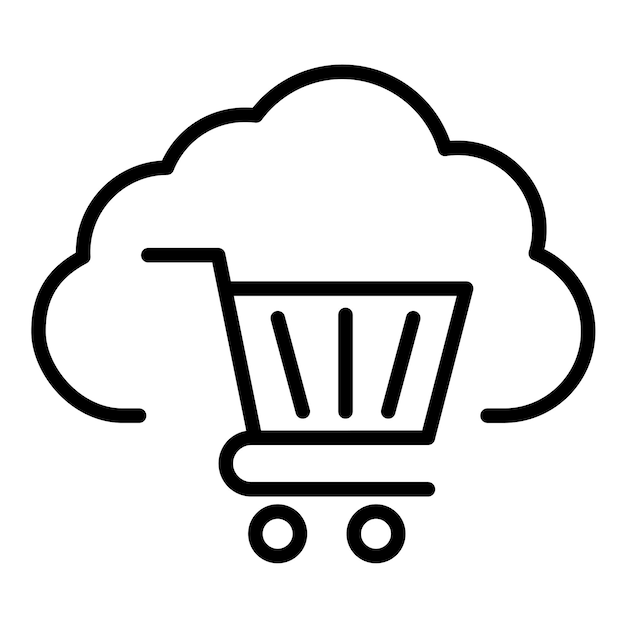 Cloud Cart Vector Illustration Style