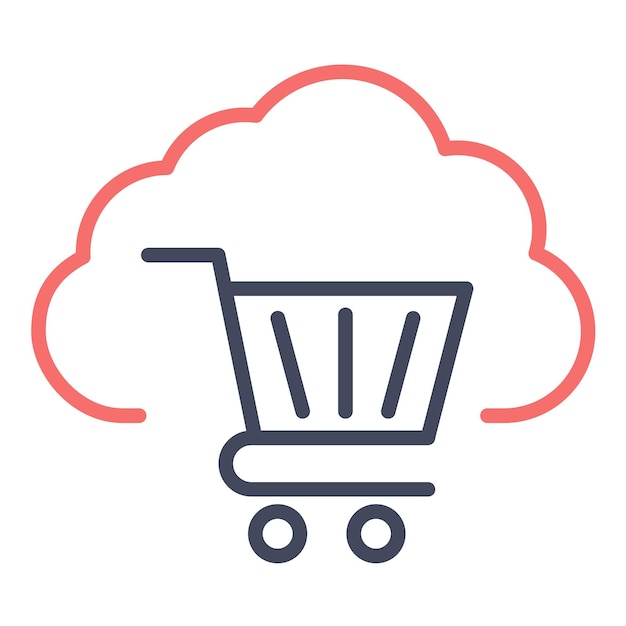 Cloud Cart Vector Illustration Style