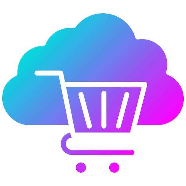 Cloud Cart Vector Illustration Style