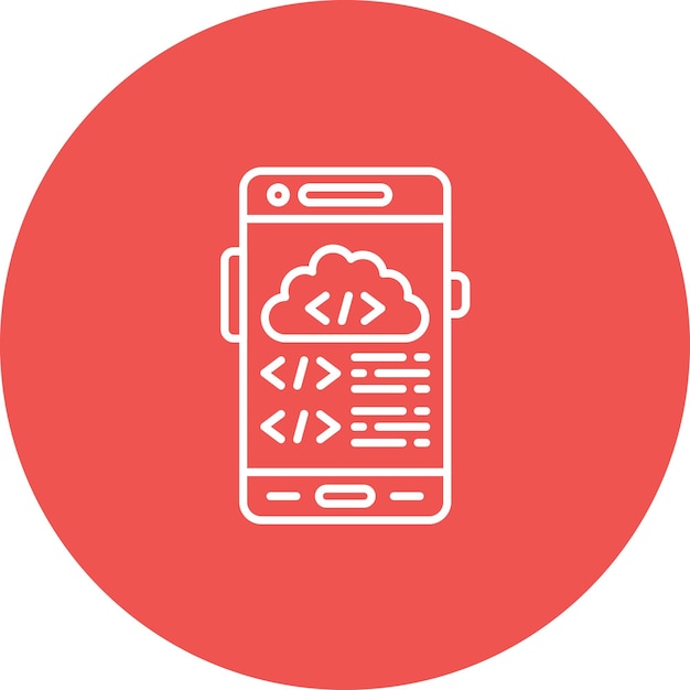 cloud coding icon vector image can be used for mobile app development