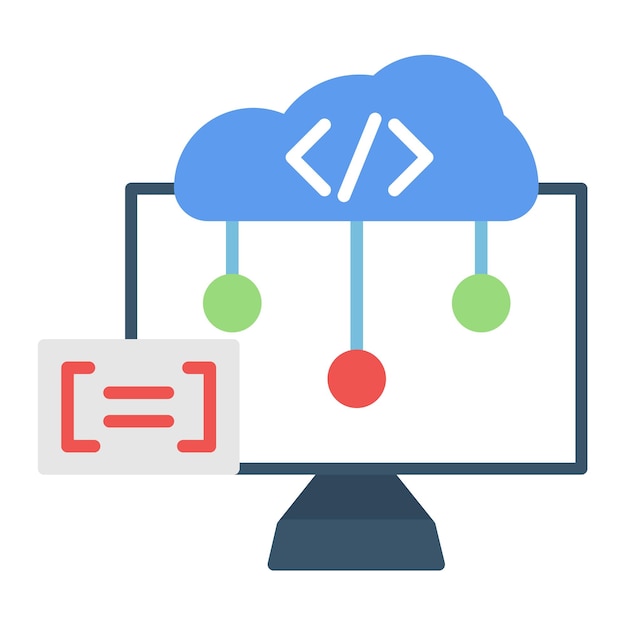 cloud coding vector illustration