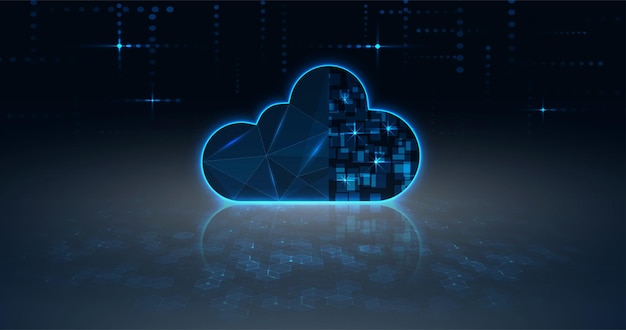cloud computing and internet of thing concept 2d clouds against a deep blue background