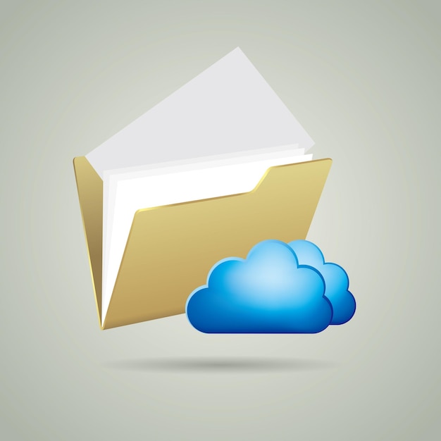 Cloud computing and networking design concept, Data sharing concept design.