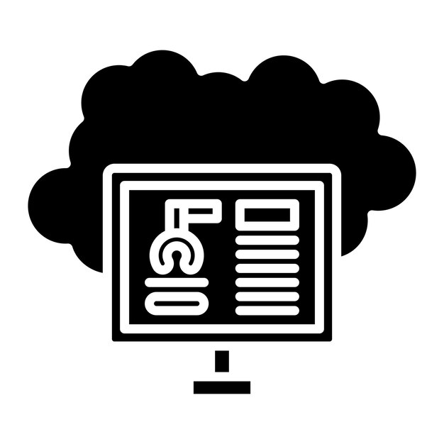 Cloud Computing Glyph Solid Black Illustration