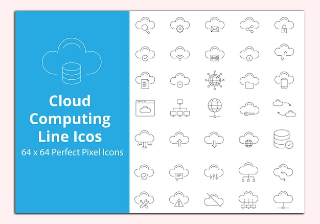 Cloud Computing Line icons vectors set