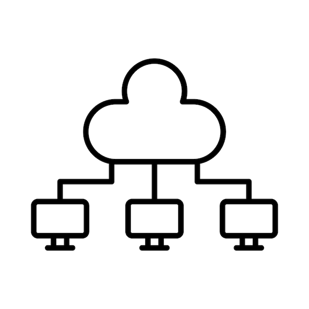 Cloud Computing Line Illustration
