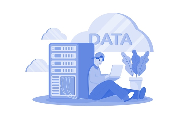 Cloud computing service Illustration concept on white background