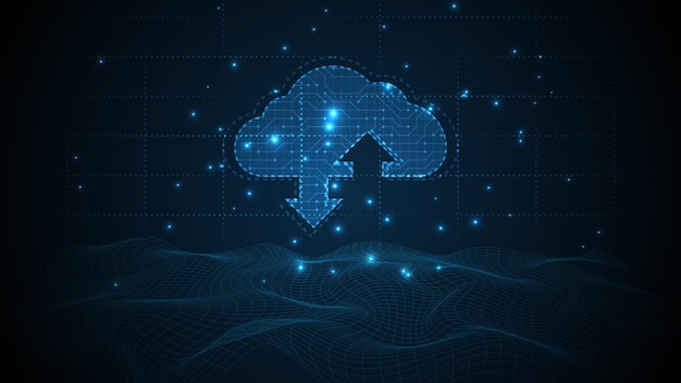 Cloud computing storage technology background digital data services innovation concept