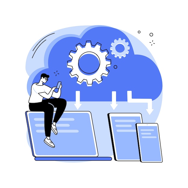 Cloud connection abstract concept vector illustration