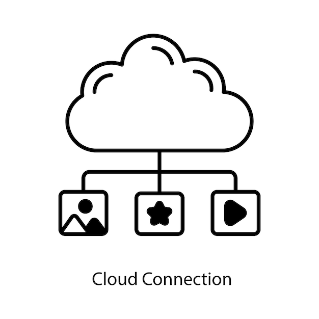 Cloud Connection vector sami solid icons style illustration EPS 10 file
