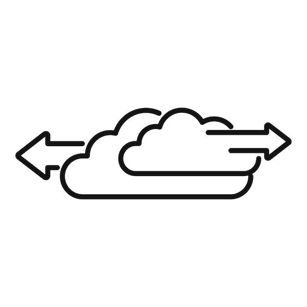 Cloud data ambiguity icon outline vector Thinking choice