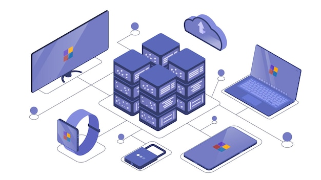 Cloud data storage concept