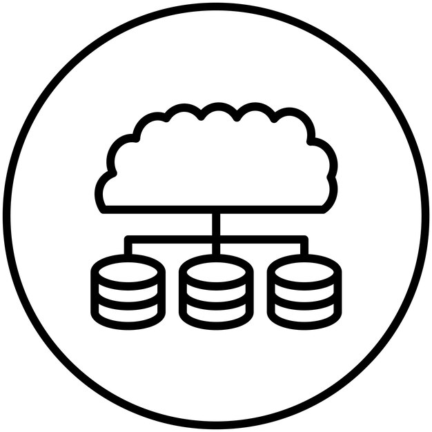 Cloud Database vector icon illustration of OnLSCE Marketing iconset